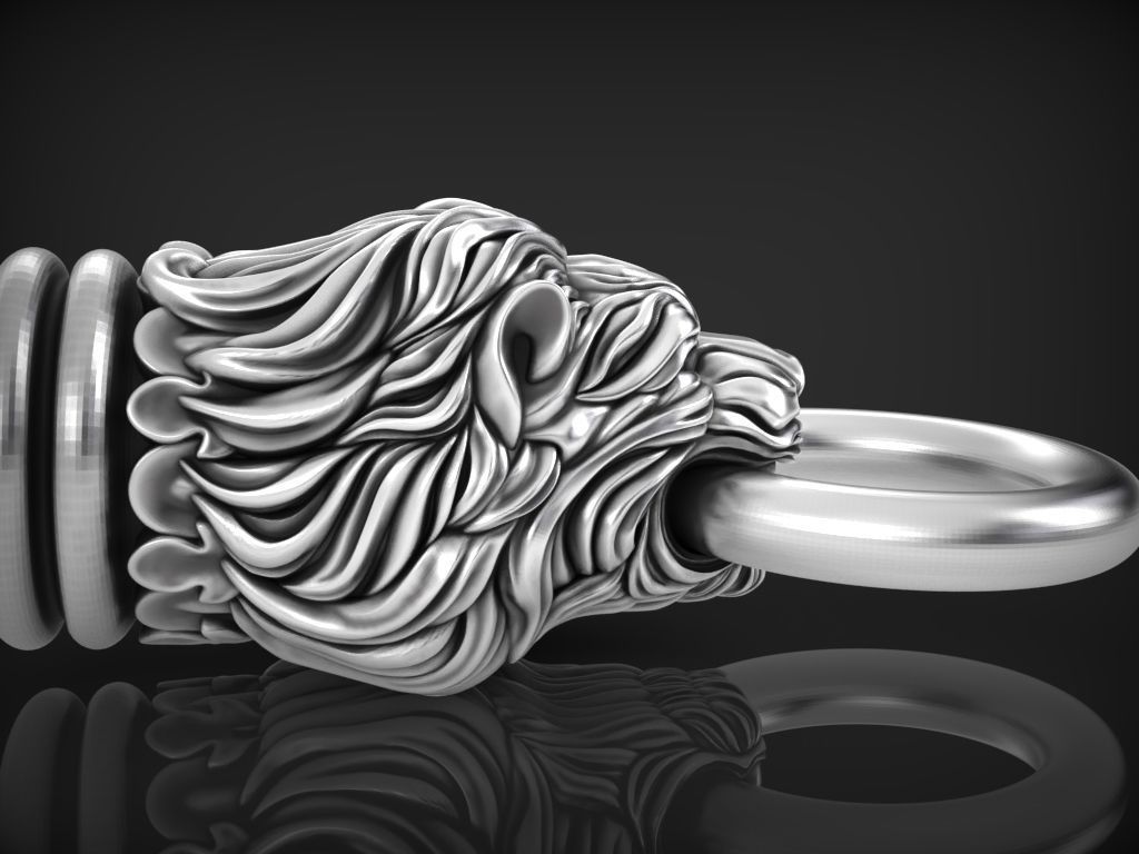 Lion Head for Chain Bracelet 3D print model_8
