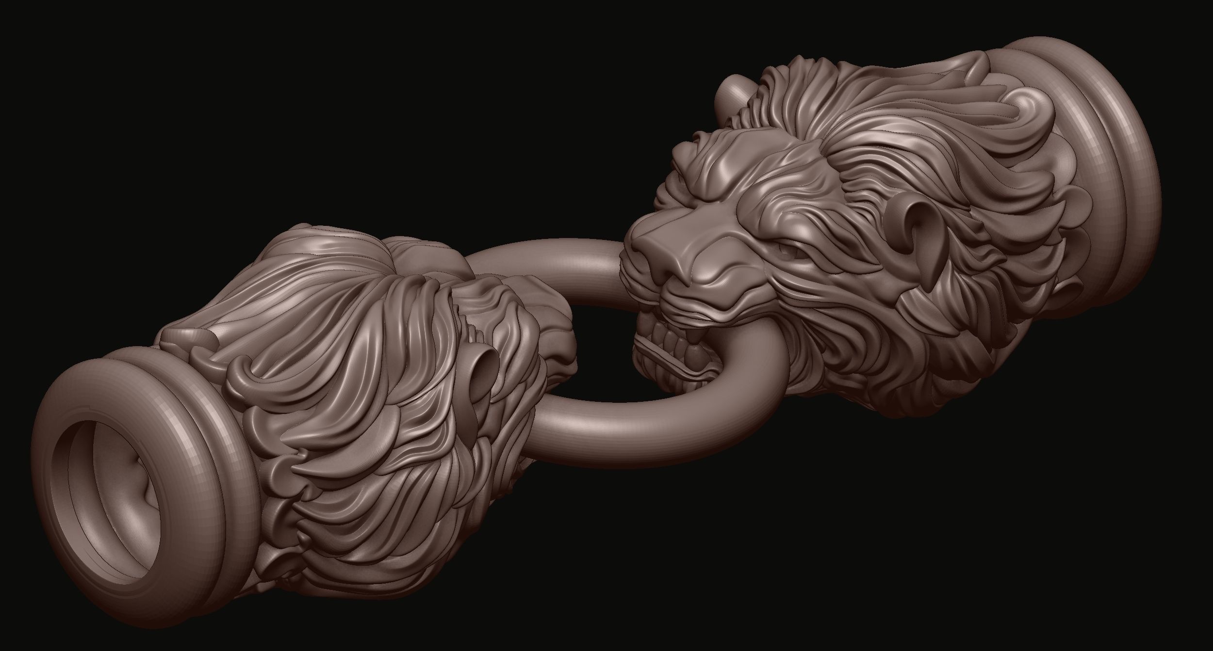 Lion Head for Chain Bracelet 3D print model_13