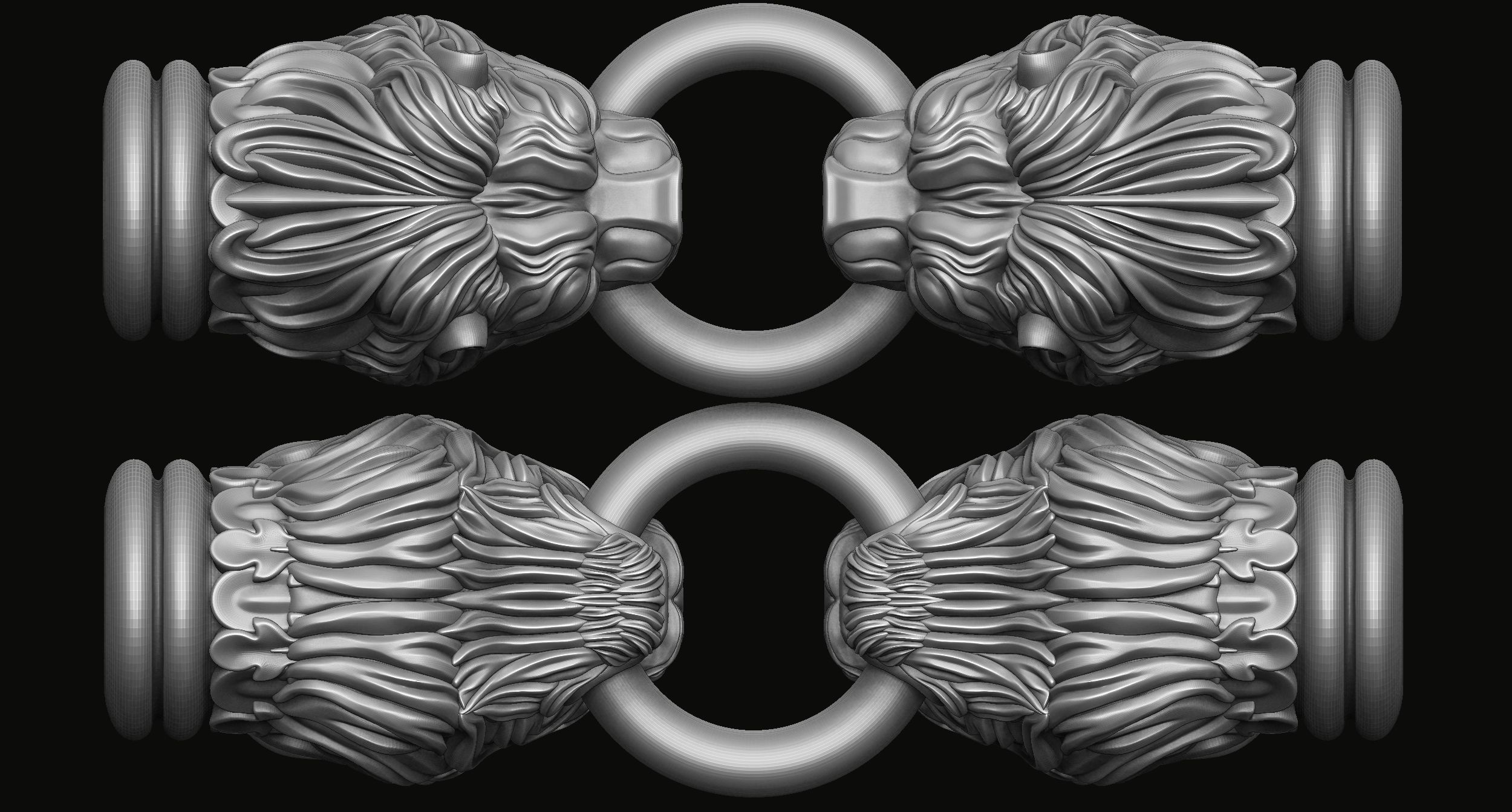 Lion Head for Chain Bracelet 3D print model_9