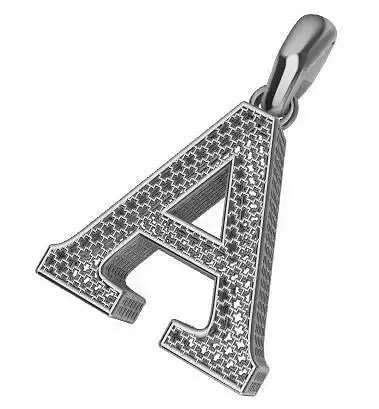 DIRECT CASTING ALPHABET PENDANT Texture 3D print model 3D 3D print model