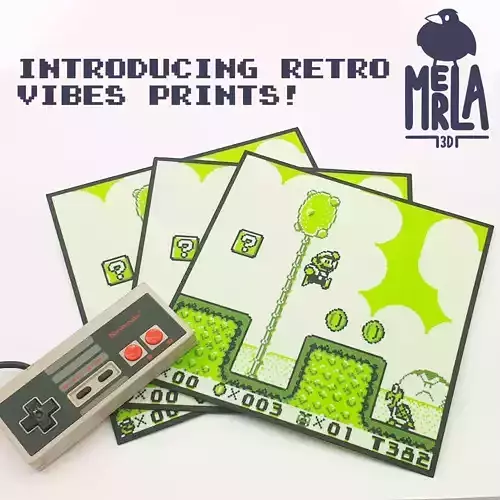 SUPER MARIO PRINT - 3 COLOR MULTICOLORED PRINT