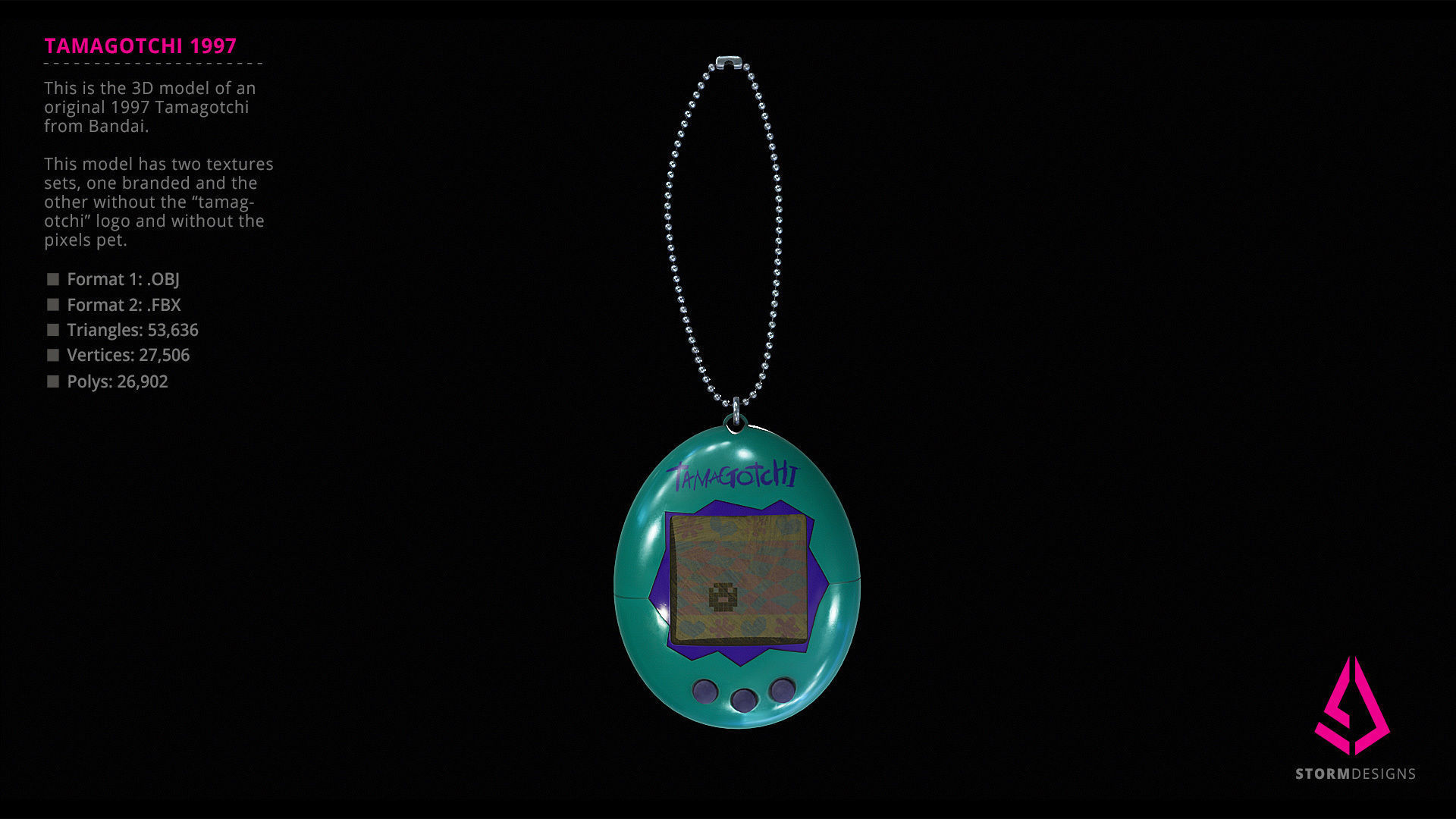 Tamagotchi 1997 Model 3D model_1