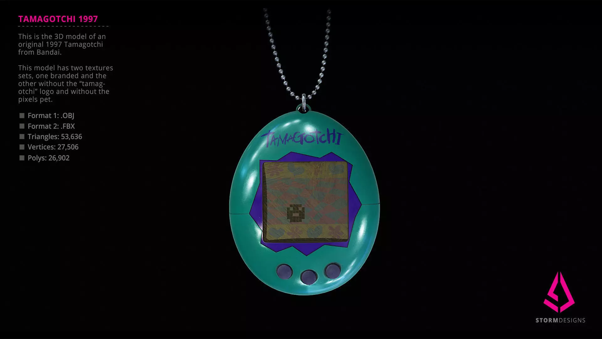 Tamagotchi 1997 Model 3D model_0