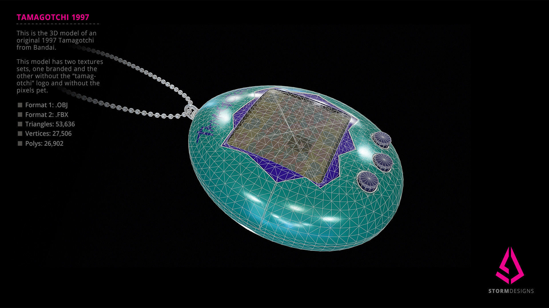 Tamagotchi 1997 Model 3D model_11