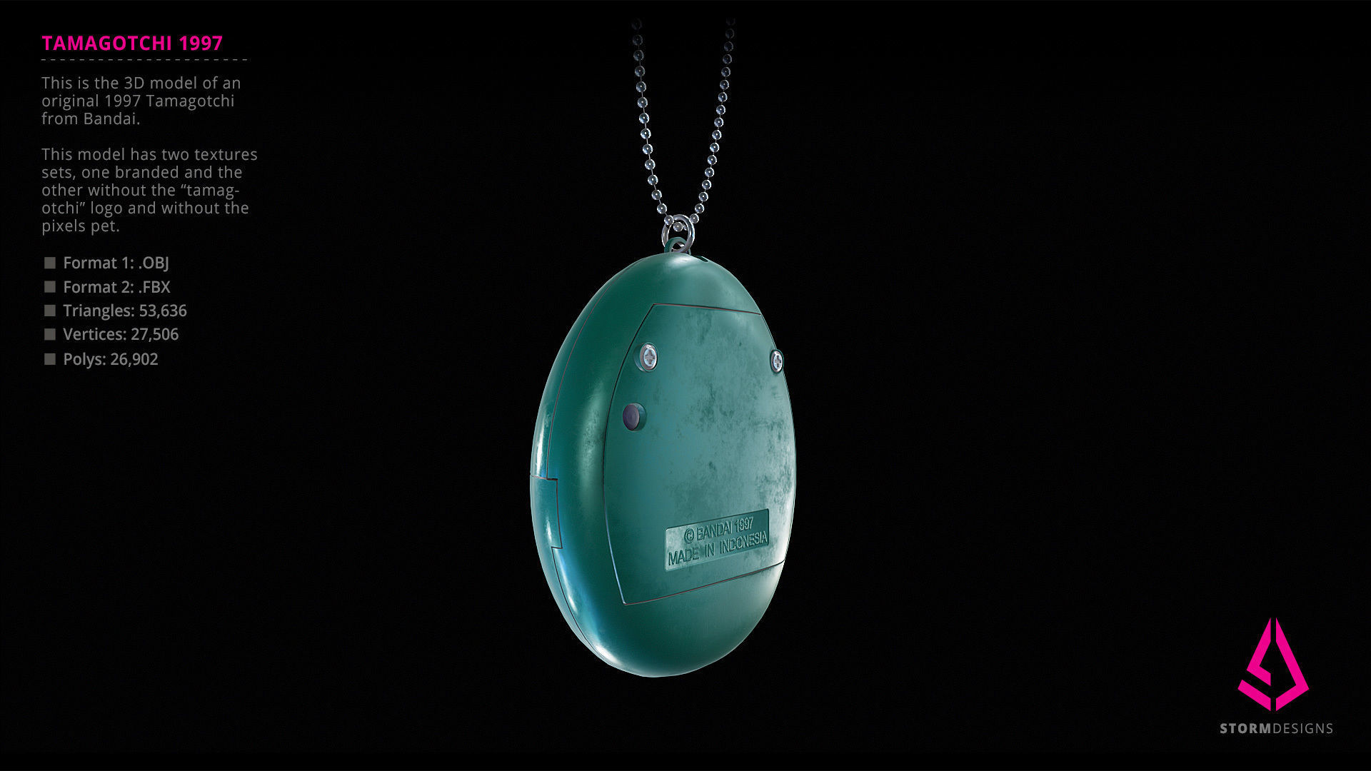 Tamagotchi 1997 Model 3D model_8