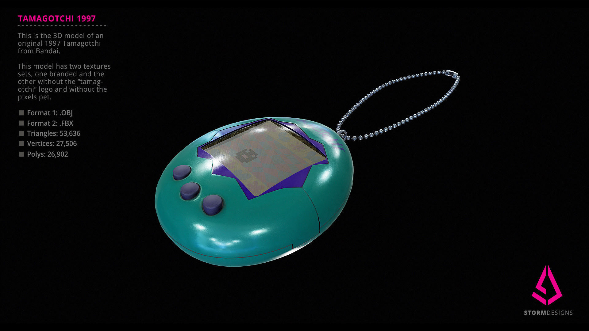 Tamagotchi 1997 Model 3D model_3