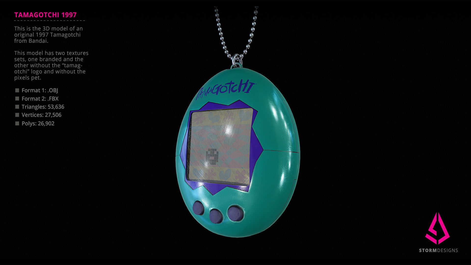 Tamagotchi 1997 Model 3D model_10