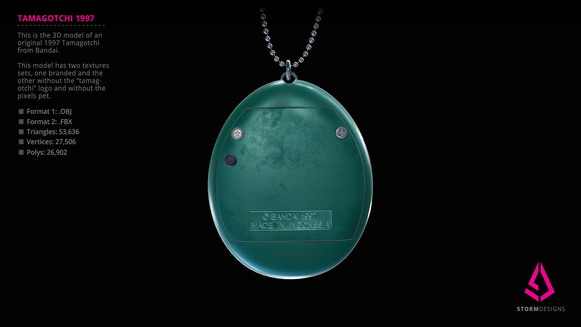 Tamagotchi 1997 Model 3D model_7