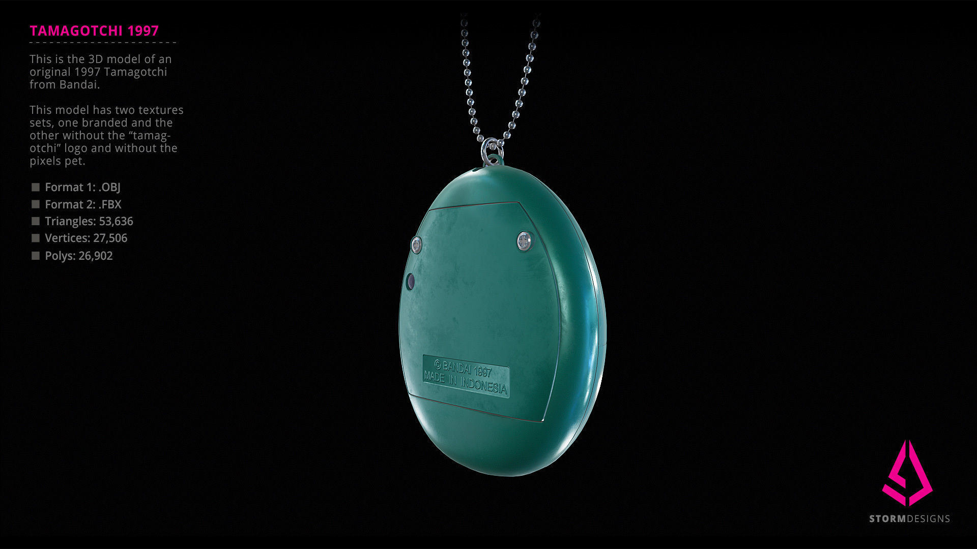 Tamagotchi 1997 Model 3D model_9