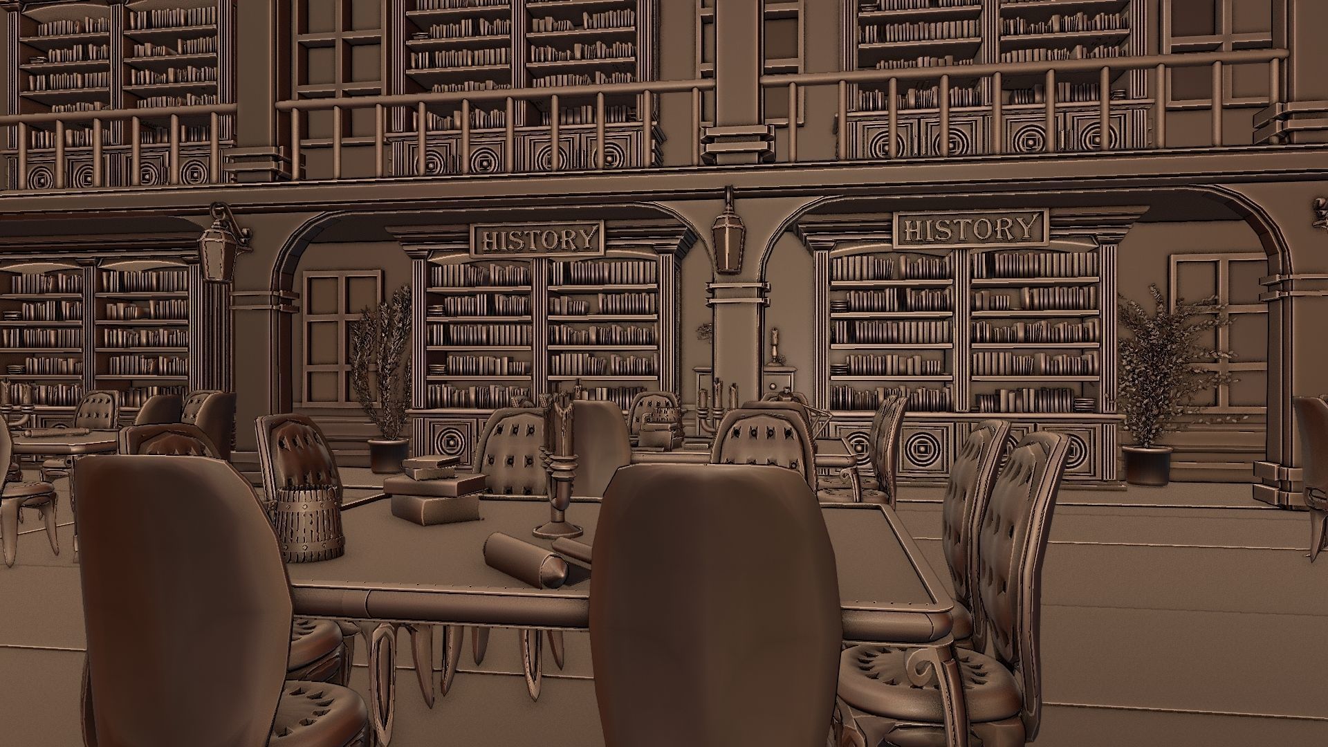 High detail Library 3D model | CGTrader
