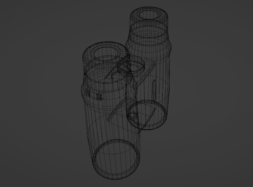 Binoculars Fernglas Low-poly 3D model_19