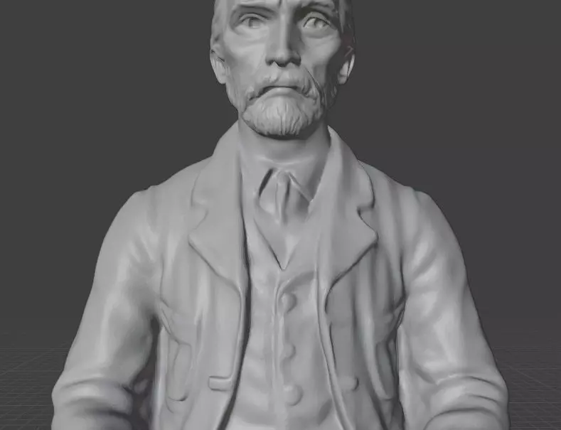 Vincent Van Gogh Statue 3D print model_11