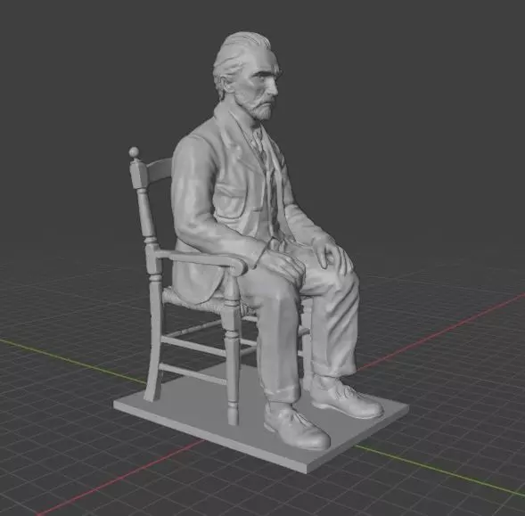 Vincent Van Gogh Statue 3D print model_22