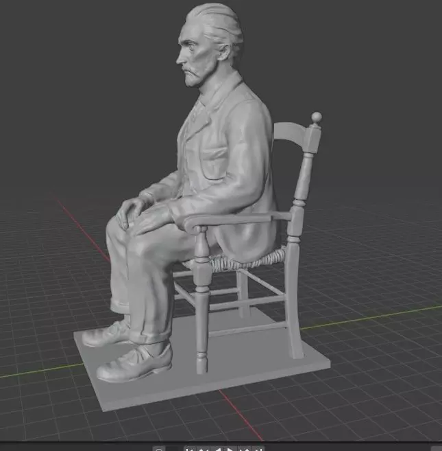 Vincent Van Gogh Statue 3D print model_27
