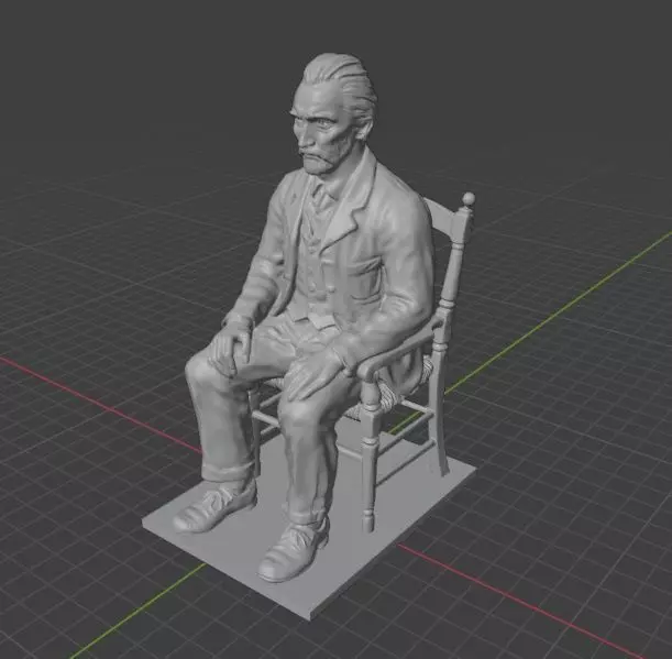 Vincent Van Gogh Statue 3D print model_3