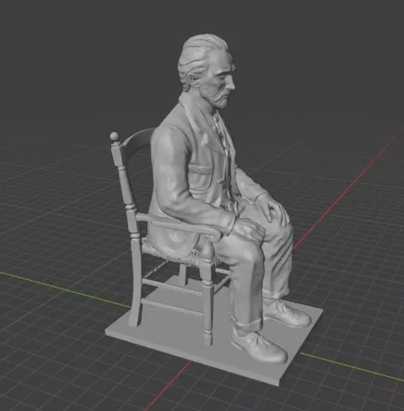 Vincent Van Gogh Statue 3D print model_24