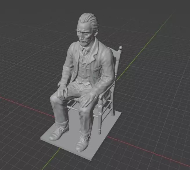 Vincent Van Gogh Statue 3D print model_25
