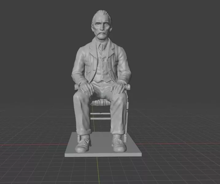 Vincent Van Gogh Statue 3D print model_1