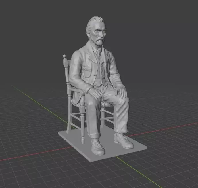 Vincent Van Gogh Statue 3D print model_21