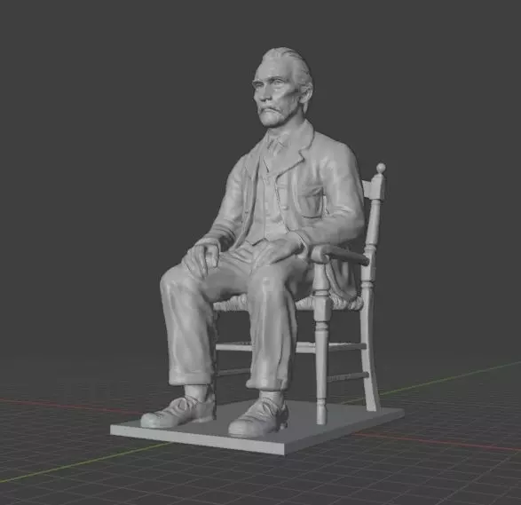 Vincent Van Gogh Statue 3D print model_4