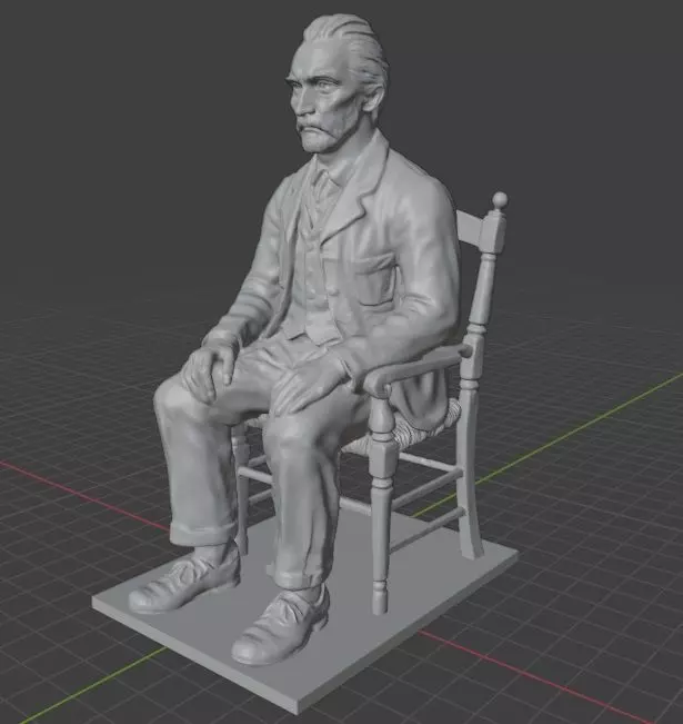 Vincent Van Gogh Statue 3D print model_26