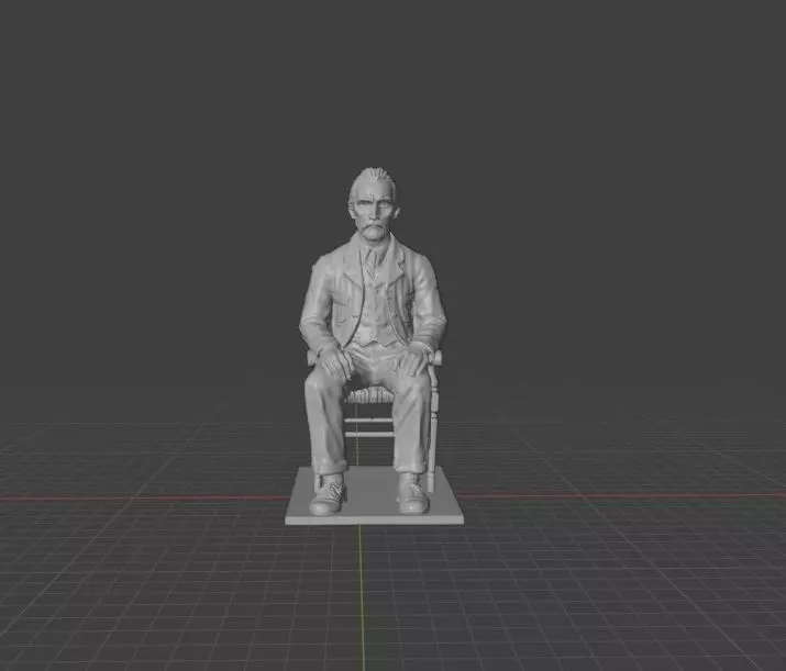 Vincent Van Gogh Statue 3D print model_0
