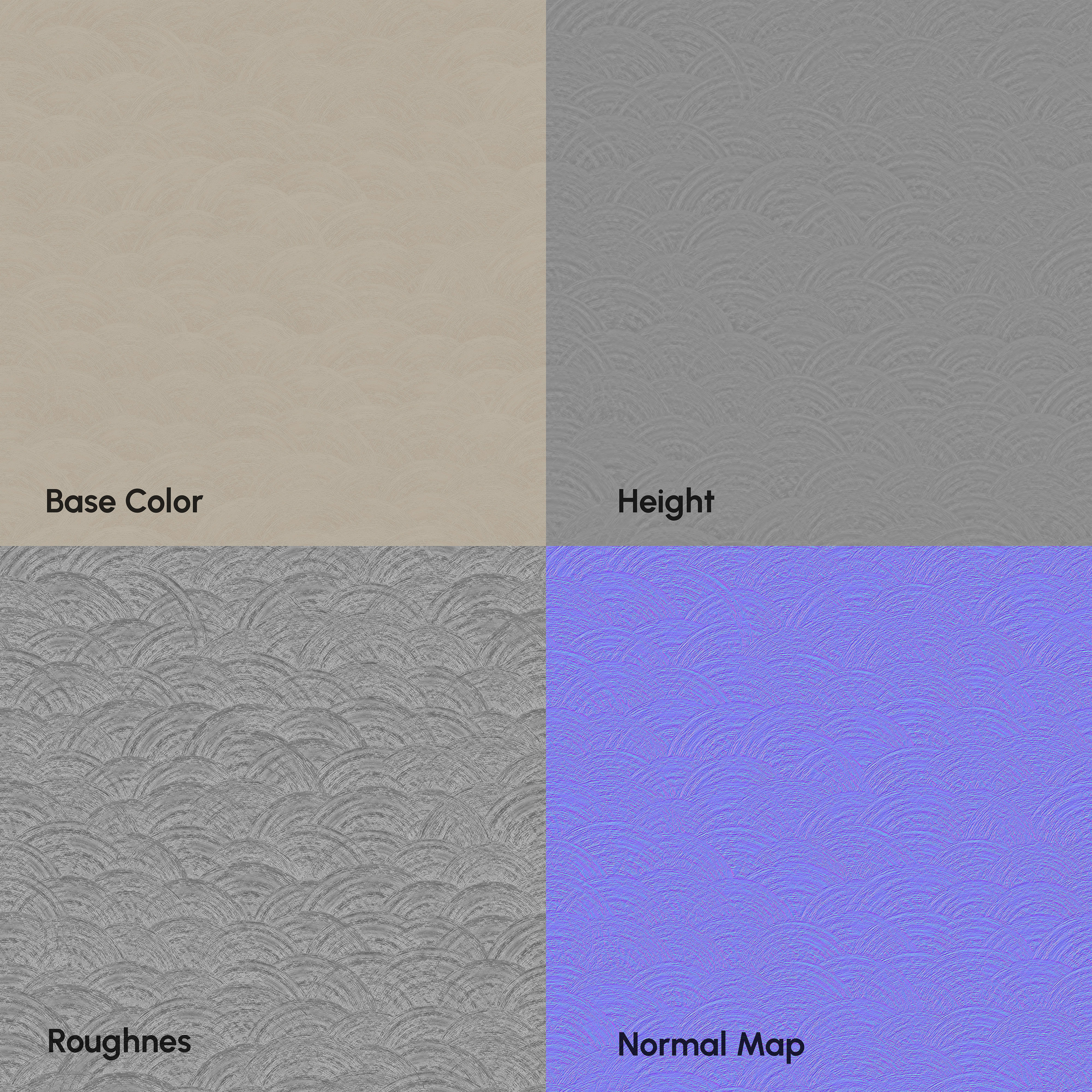 Stucco Brush Straight Plaster 8K -Seamless-Tileable -DrCG No 106 3D model_3