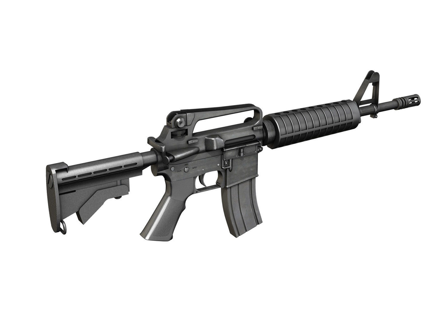 Colt M4 Commando Assault rifle 3D model_4