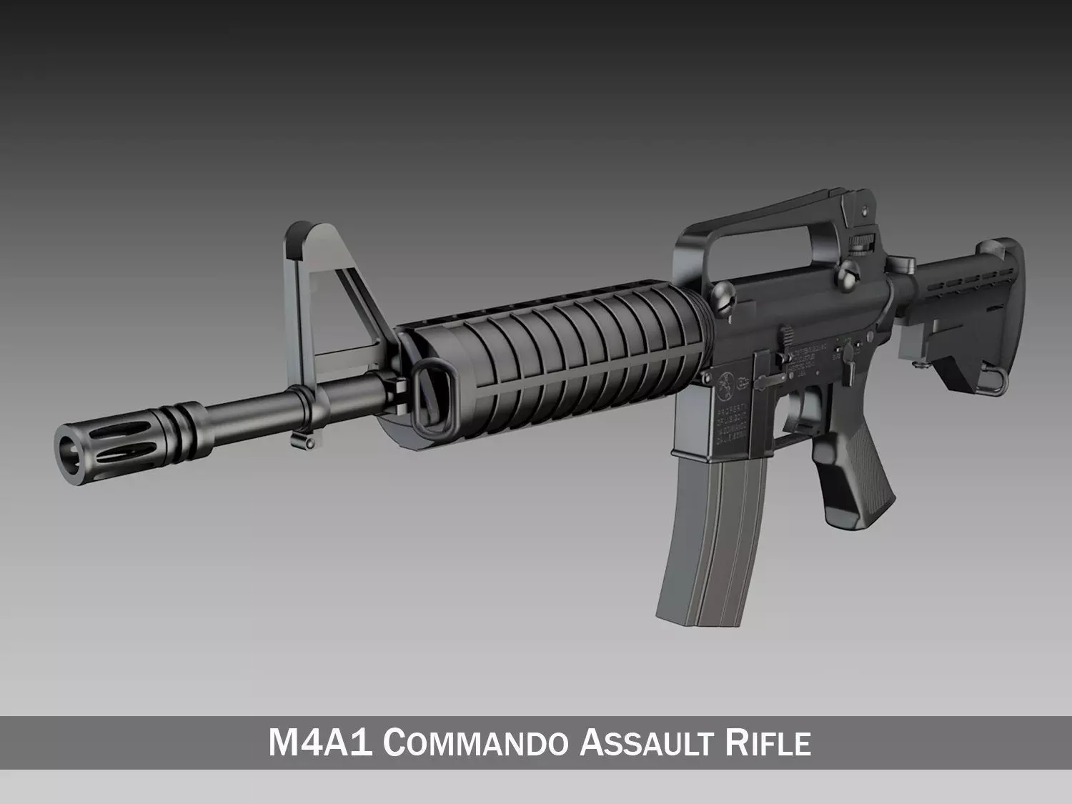 Colt M4 Commando Assault rifle 3D model_0