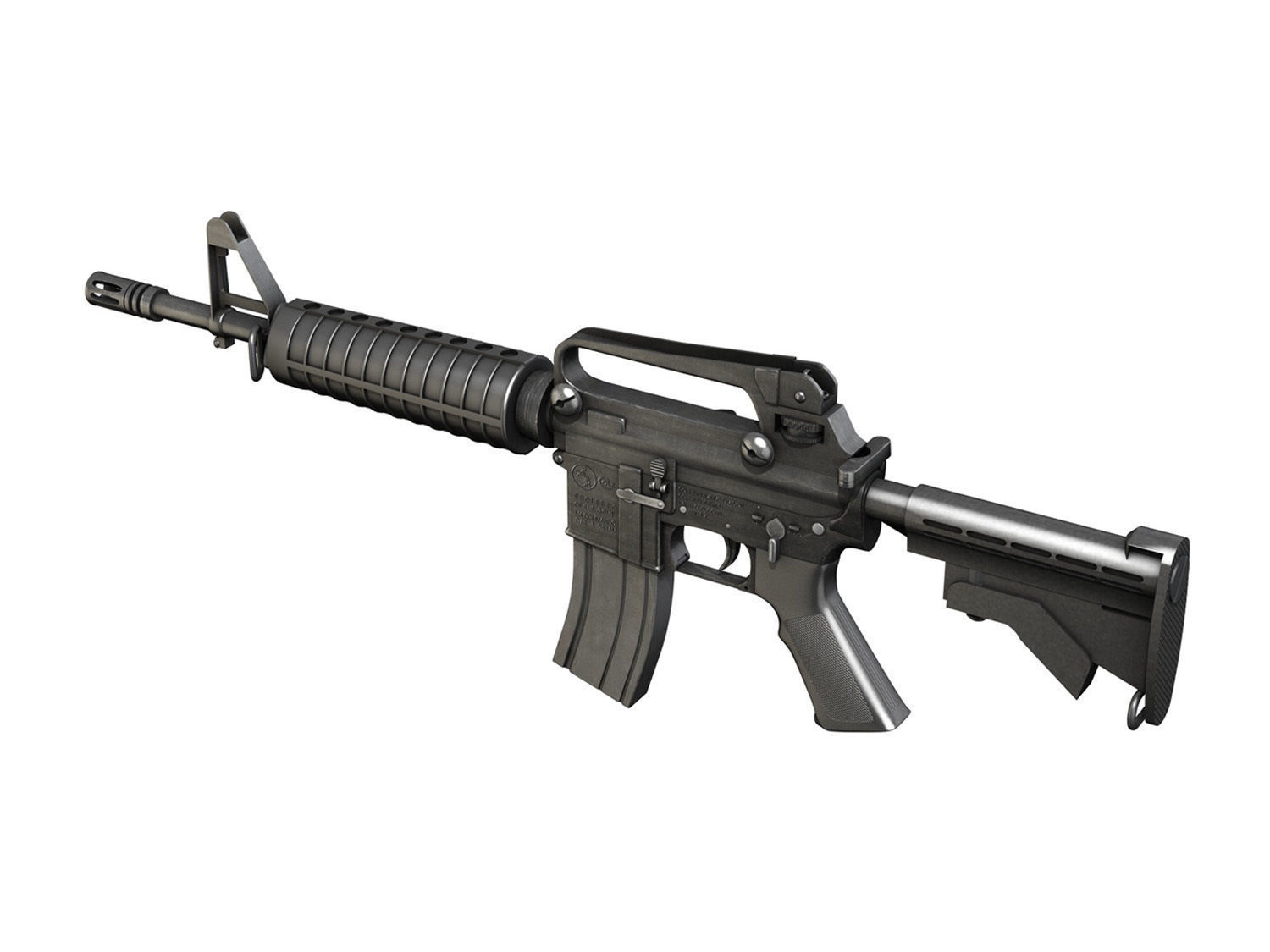 Colt M4 Commando Assault rifle 3D model_3