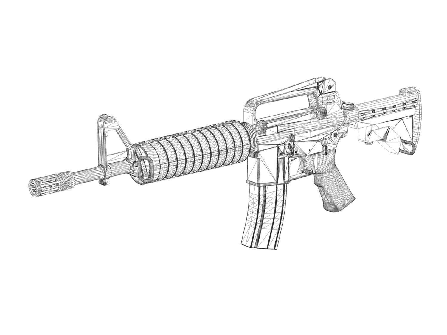Colt M4 Commando Assault rifle 3D model_10
