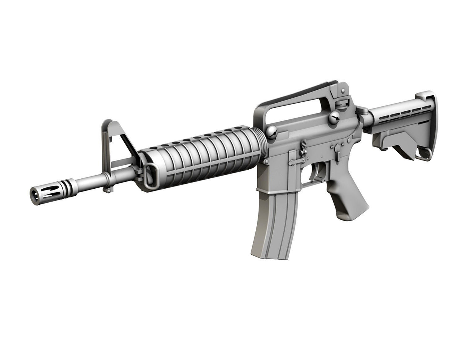 Colt M4 Commando Assault rifle 3D model_9