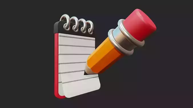 Pencil and Notebook Icon - Tutorial Included