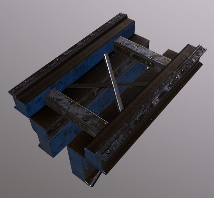 Crane Platform Low-poly 3D model_5