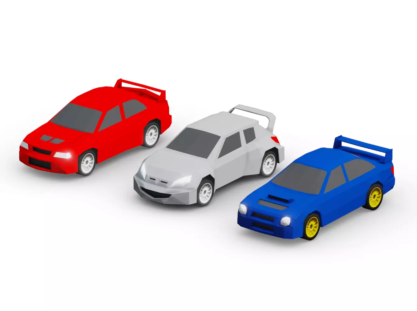 Low Poly Rally Cars Free low-poly 3D model