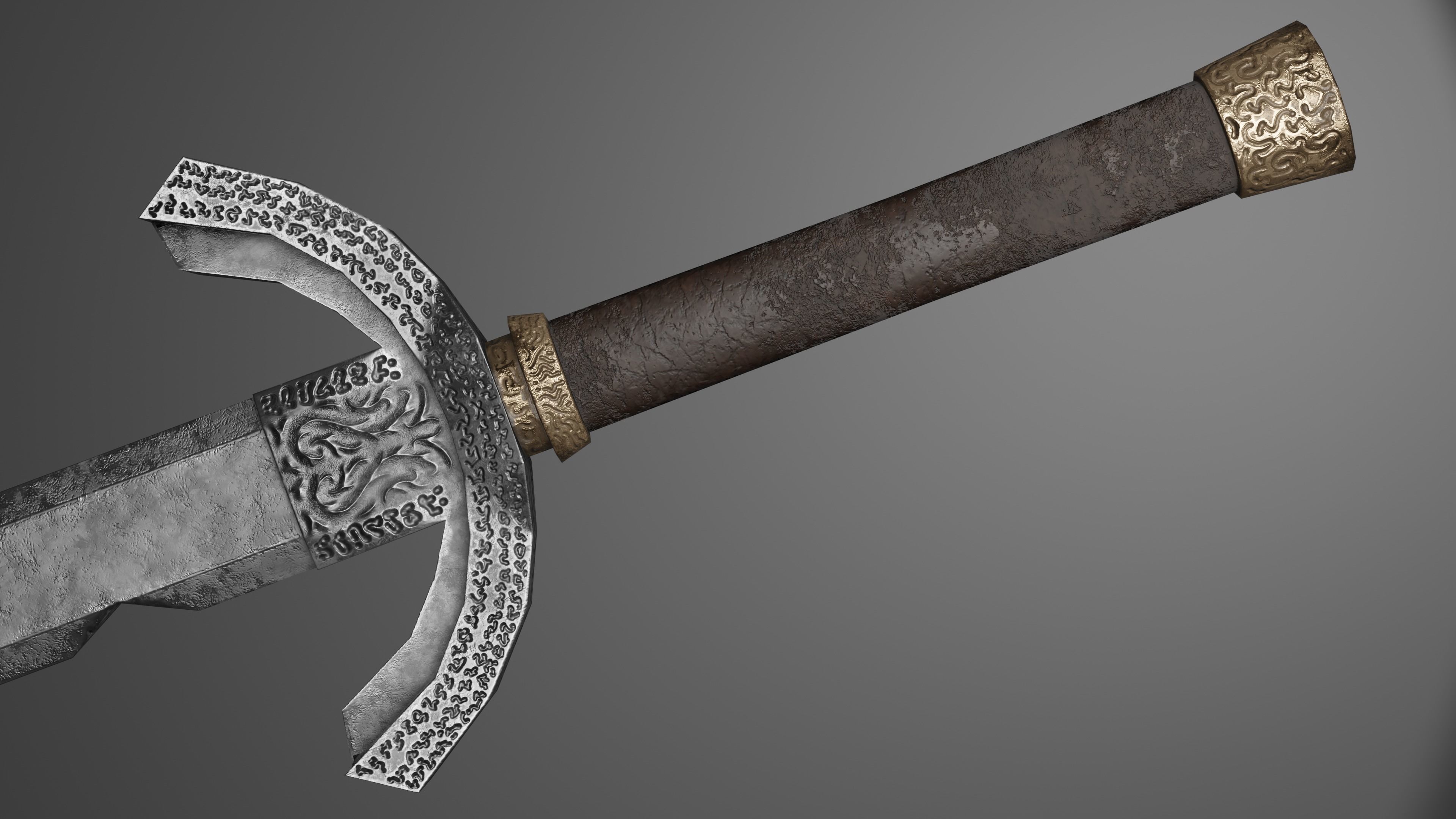 Sword 12 Low-poly 3D model_1