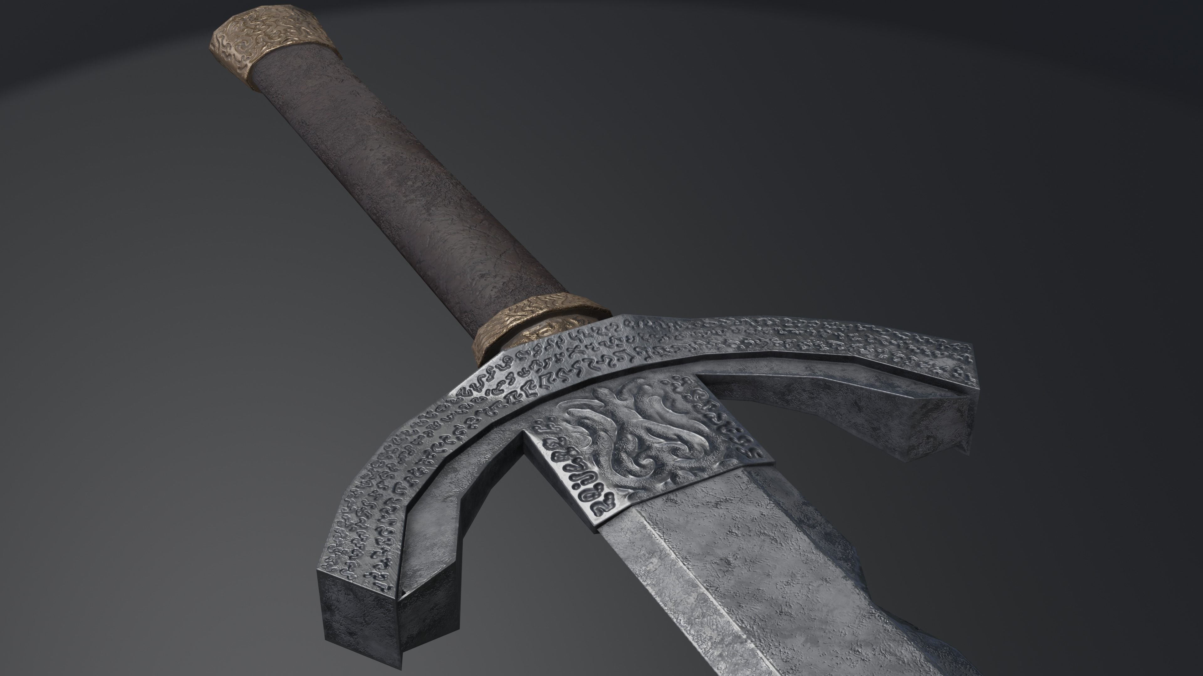 Sword 12 Low-poly 3D model_3