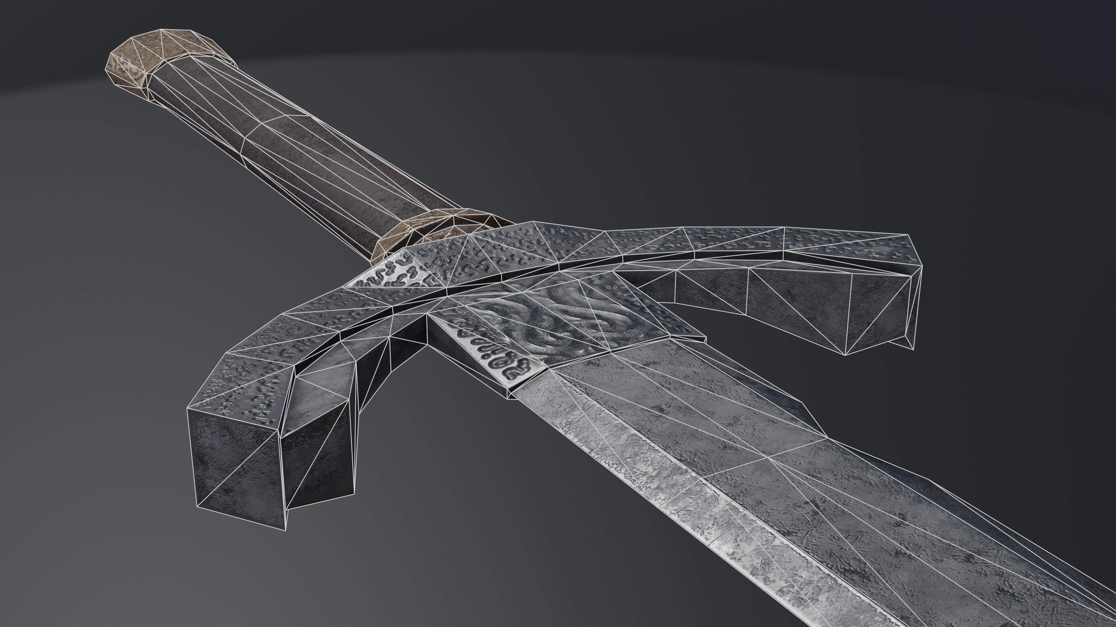 Sword 12 Low-poly 3D model_8