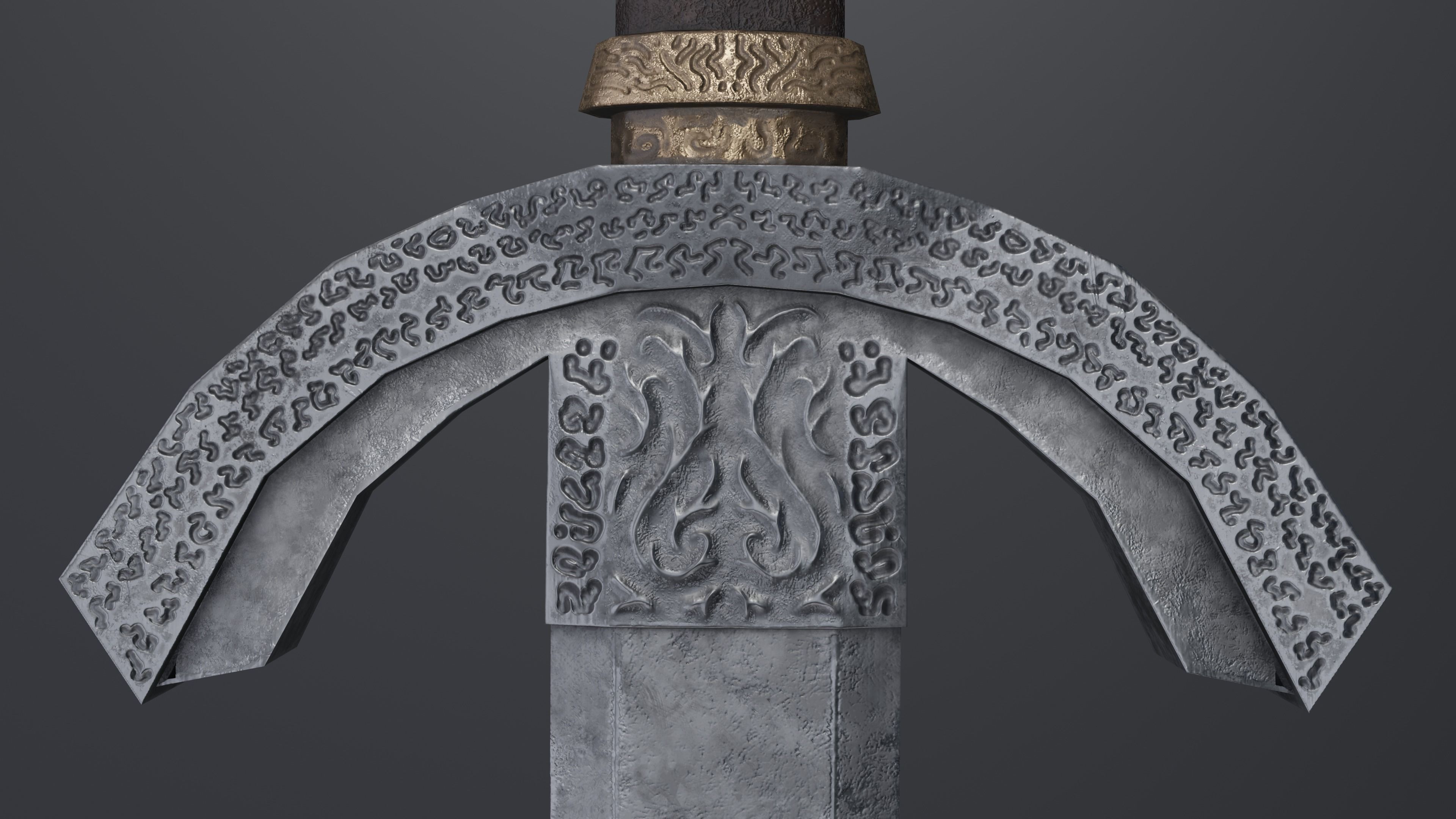 Sword 12 Low-poly 3D model_4