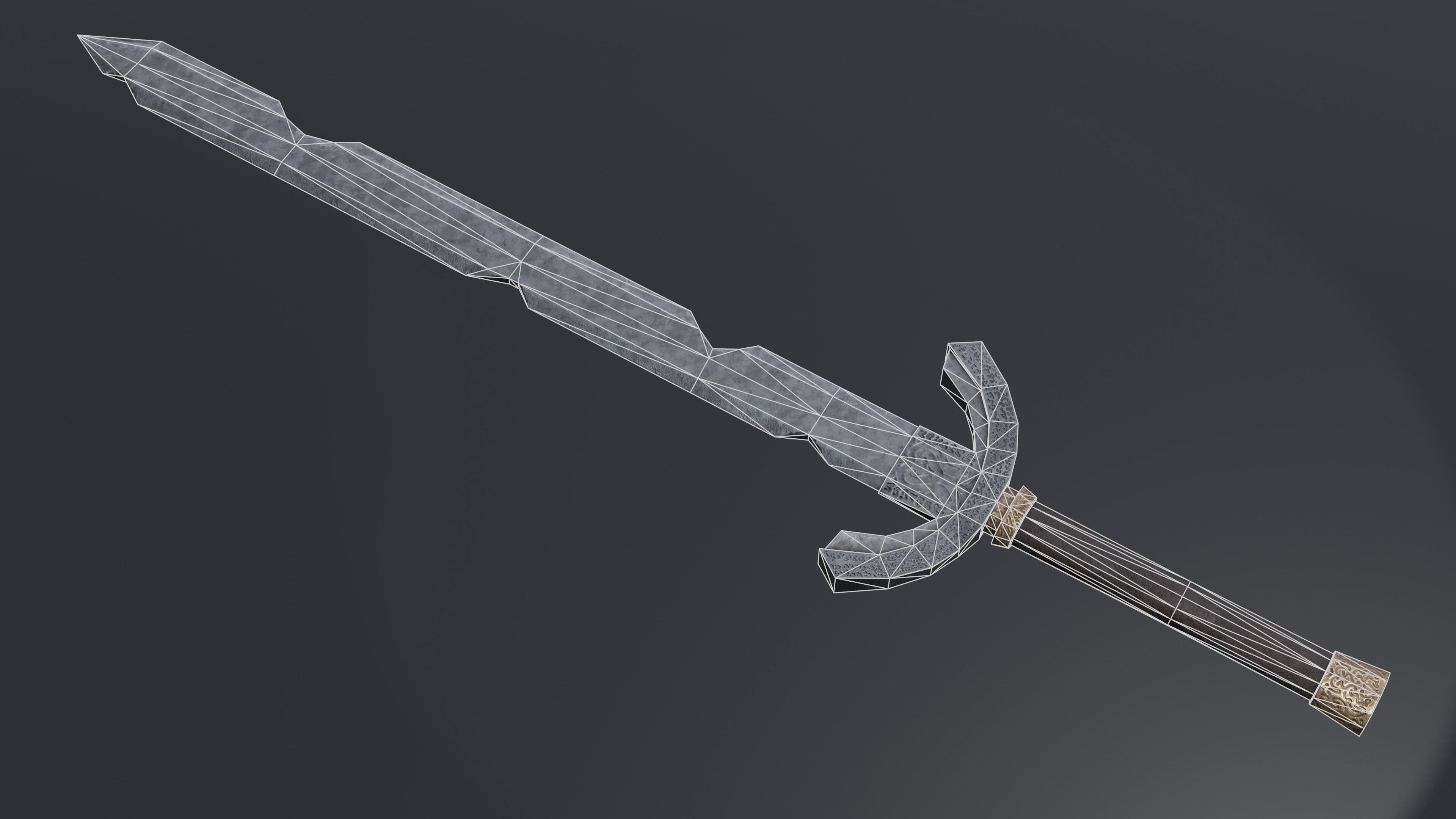 Sword 12 Low-poly 3D model_6