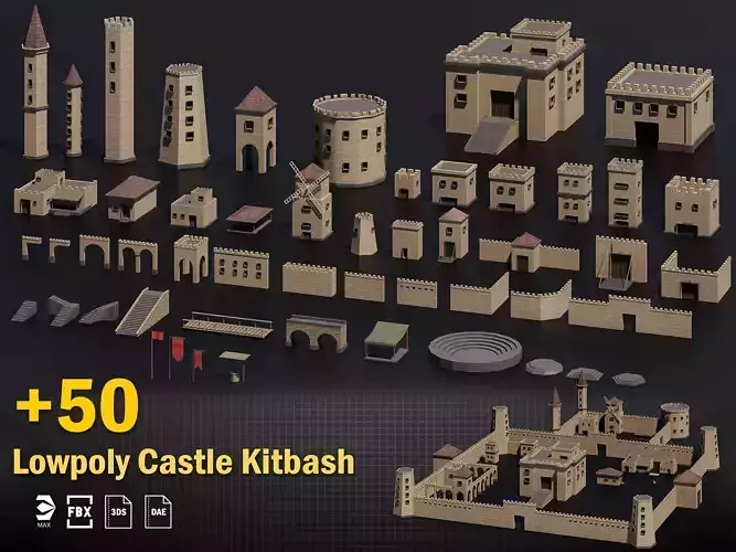50 castle Kitbash Pack