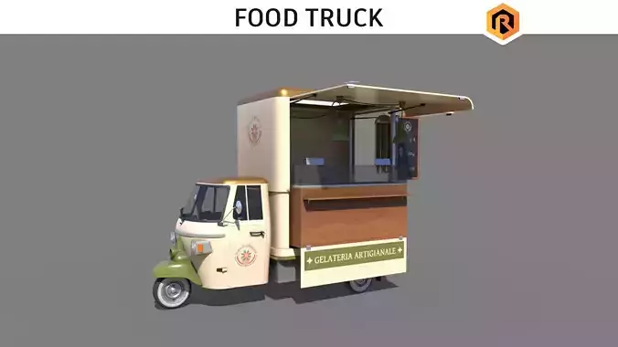 Food Truck Low-poly 3D model