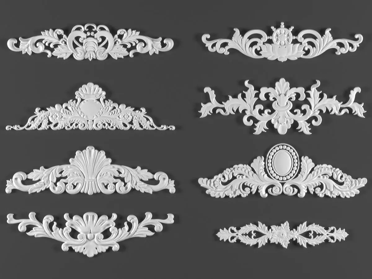 8 ornamental classic decoration 3d model kitbash vol 12 3D model