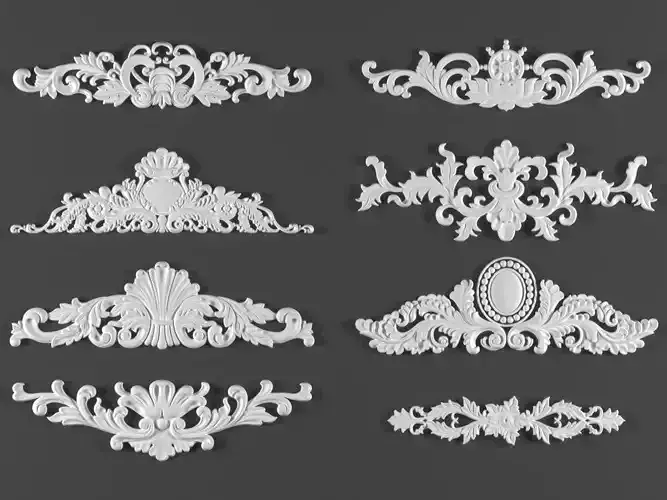 8 ornamental classic decoration 3d model kitbash vol 12