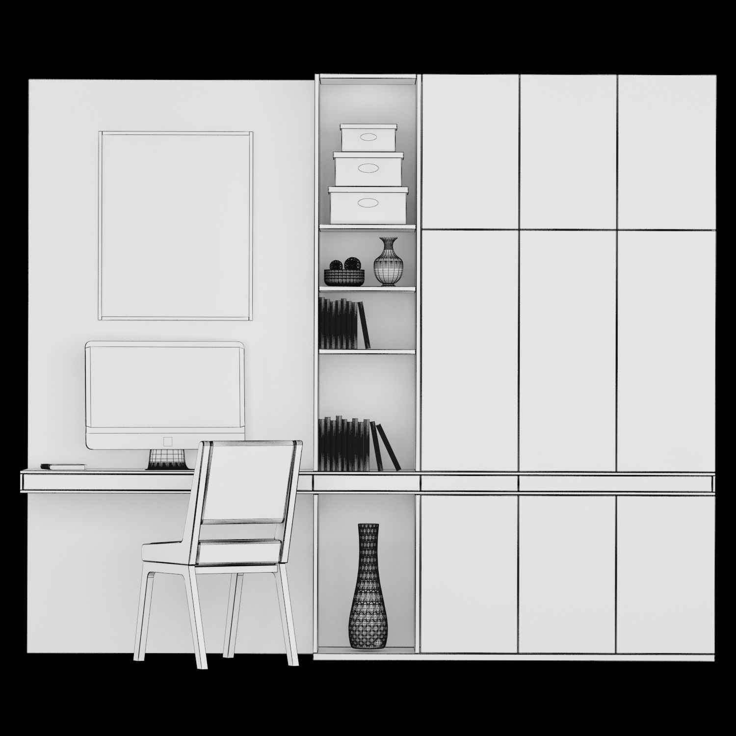 Shelf and working table 6 3D model_3