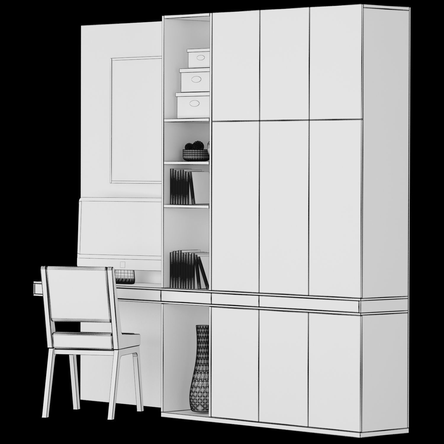 Shelf and working table 6 3D model_5