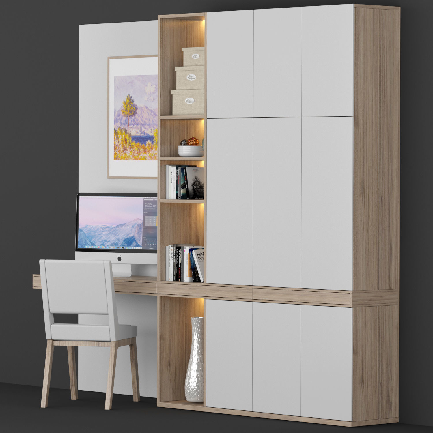 Shelf and working table 6 3D model_2
