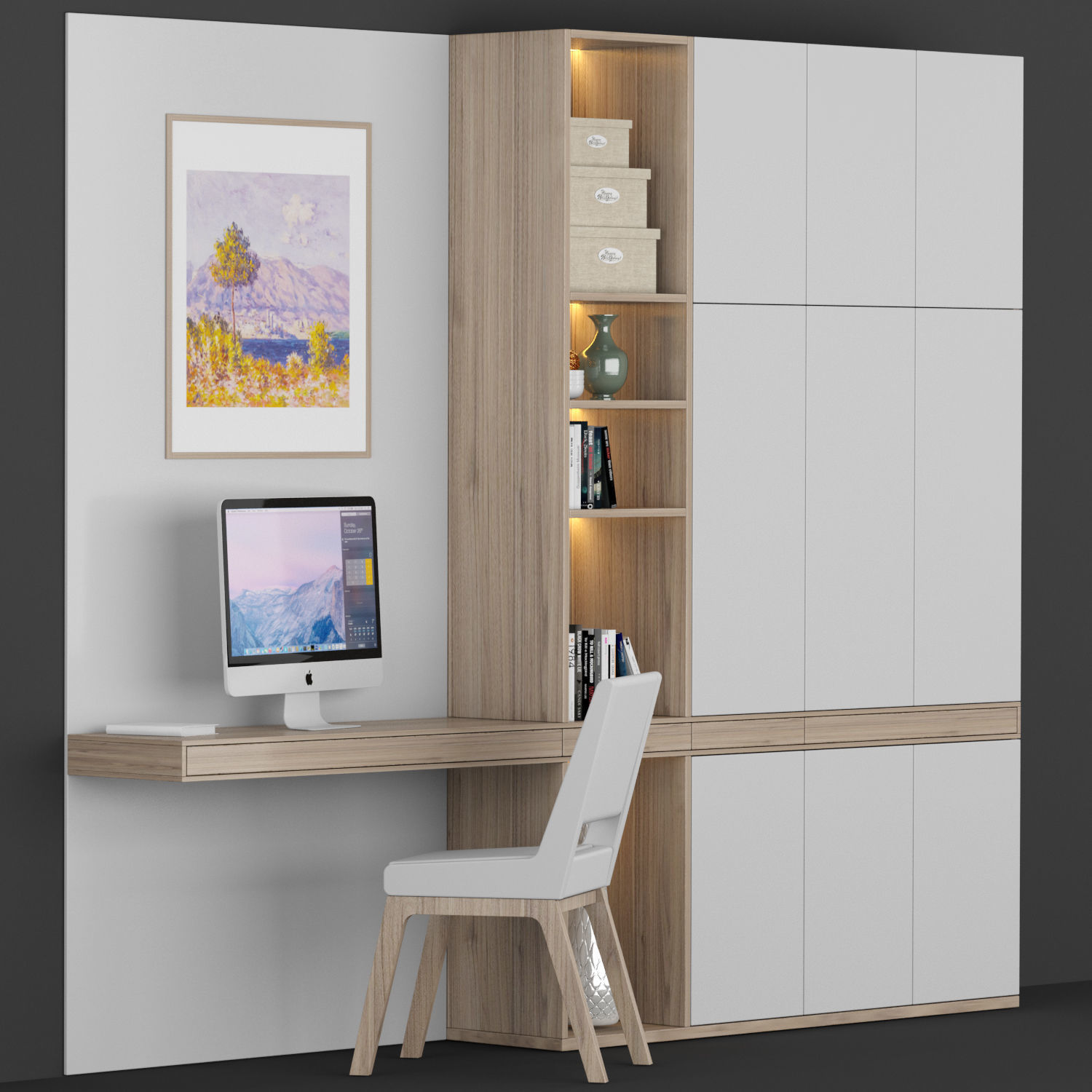 Shelf and working table 6 3D model_1