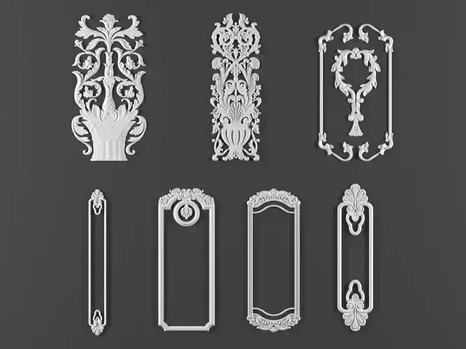 7 ornamental classic decoration 3d model kitbash vol 13
