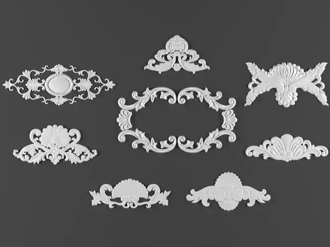 8 ornamental classic decoration 3d model kitbash vol 14